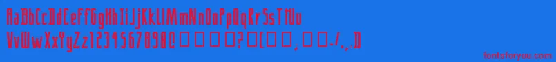 CrackRegular-fontti – punaiset fontit sinisellä taustalla