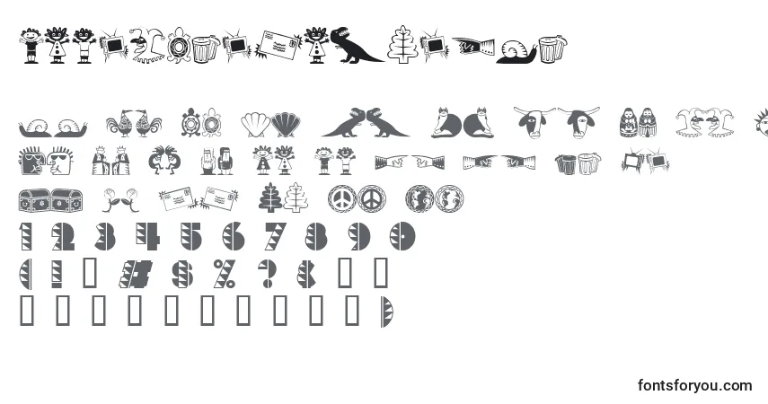 Czcionka Popticstwoextras – alfabet, cyfry, specjalne znaki