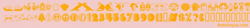 Popticstwoextras Font – Orange Fonts on Pink Background