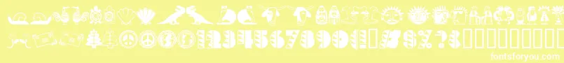 Popticstwoextras Font – White Fonts on Yellow Background