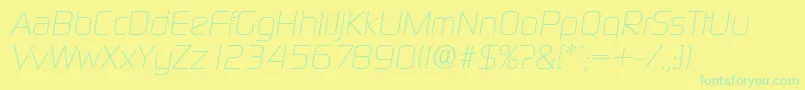 フォントDigitalserialItalic – 黄色い背景に緑の文字