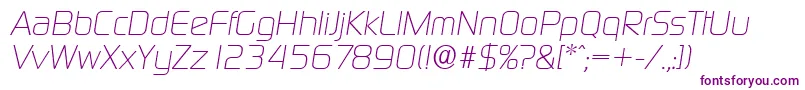 Czcionka DigitalserialItalic – fioletowe czcionki
