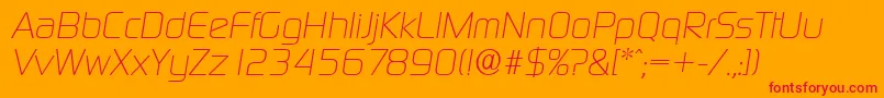 DigitalserialItalic Font – Red Fonts on Orange Background