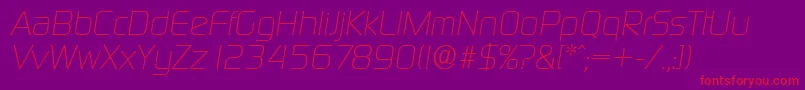 DigitalserialItalic-Schriftart – Rote Schriften auf violettem Hintergrund