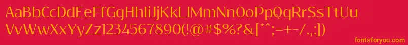 ResagokrRegular Font – Orange Fonts on Red Background