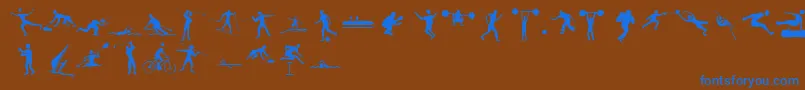 Sportive Font – Blue Fonts on Brown Background