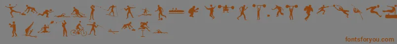 Sportive Font – Brown Fonts on Gray Background