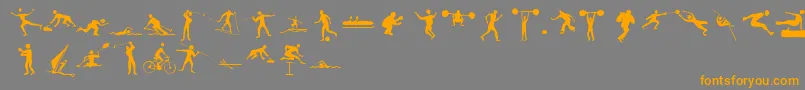 Sportive Font – Orange Fonts on Gray Background
