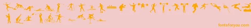 Sportive Font – Orange Fonts on Pink Background