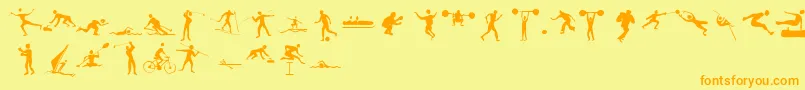 Sportive Font – Orange Fonts on Yellow Background