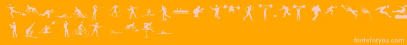 Шрифт Sportive – розовые шрифты на оранжевом фоне