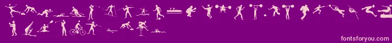Sportive Font – Pink Fonts on Purple Background
