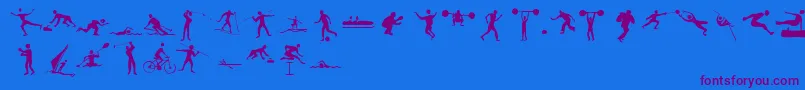 Sportive Font – Purple Fonts on Blue Background