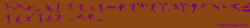 Sportive Font – Purple Fonts on Brown Background