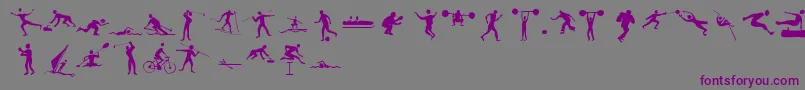 Sportive Font – Purple Fonts on Gray Background