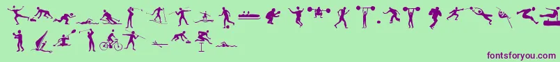 Sportive Font – Purple Fonts on Green Background