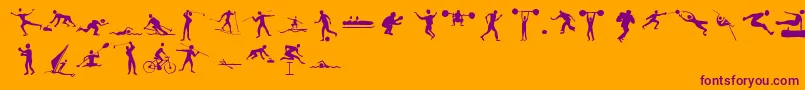 Sportive-fontti – violetit fontit oranssilla taustalla