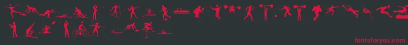 Fonte Sportive – fontes vermelhas em um fundo preto