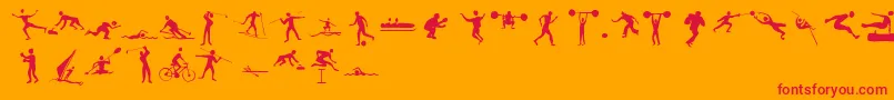 fuente Sportive – Fuentes Rojas Sobre Fondo Naranja