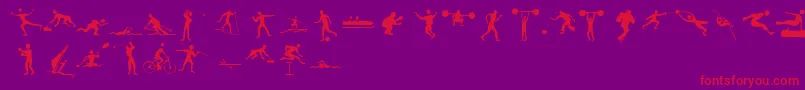 Sportive Font – Red Fonts on Purple Background