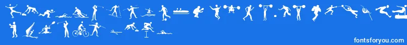 Sportive Font – White Fonts on Blue Background