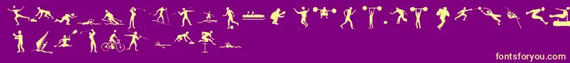 Sportive Font – Yellow Fonts on Purple Background