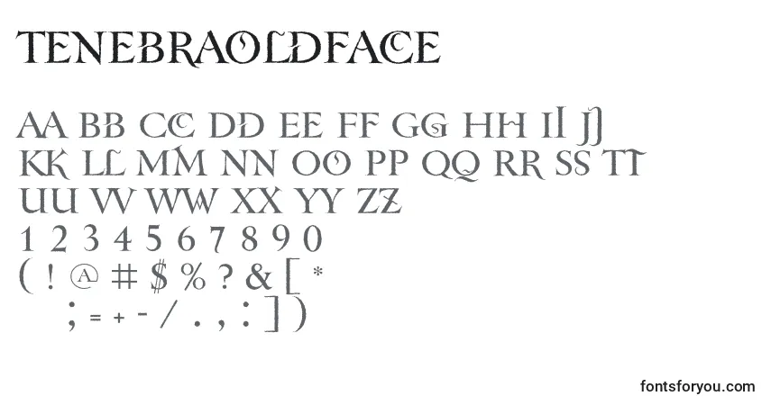 Шрифт Tenebraoldface – алфавит, цифры, специальные символы