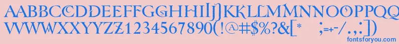 Tenebraoldface Font – Blue Fonts on Pink Background