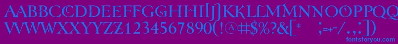 Tenebraoldface Font – Blue Fonts on Purple Background