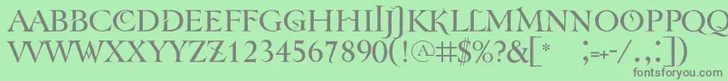 フォントTenebraoldface – 緑の背景に灰色の文字