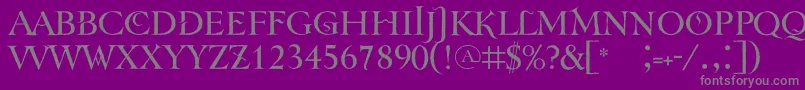 フォントTenebraoldface – 紫の背景に灰色の文字