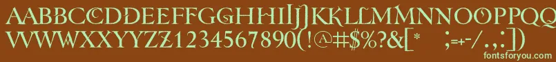 Tenebraoldface-Schriftart – Grüne Schriften auf braunem Hintergrund