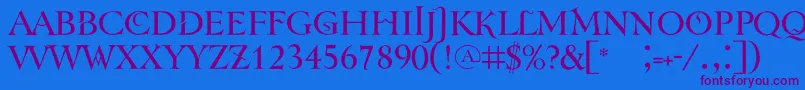 Tenebraoldface Font – Purple Fonts on Blue Background