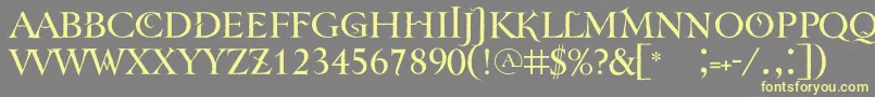 Tenebraoldface-Schriftart – Gelbe Schriften auf grauem Hintergrund