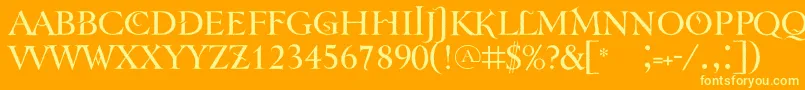 フォントTenebraoldface – オレンジの背景に黄色の文字