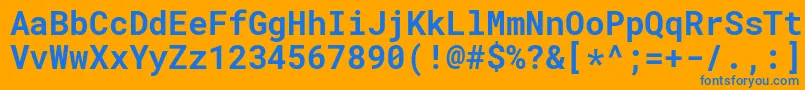 フォントRobotomonoBold – オレンジの背景に青い文字