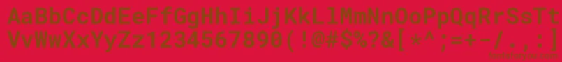 En savoir plus sur la police RobotomonoBold Police RobotomonoBold – polices brunes sur fond rouge