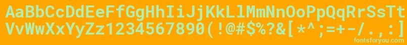 RobotomonoBold Font – Green Fonts on Orange Background