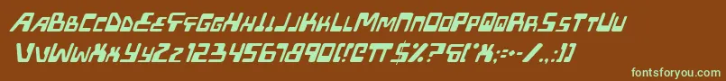 XpedItalic Font – Green Fonts on Brown Background