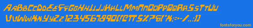 XpedItalic Font – Orange Fonts on Blue Background