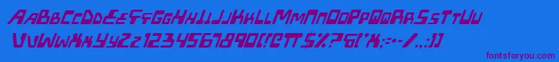 XpedItalic Font – Purple Fonts on Blue Background