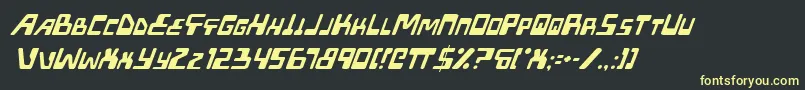 XpedItalic-Schriftart – Gelbe Schriften auf schwarzem Hintergrund