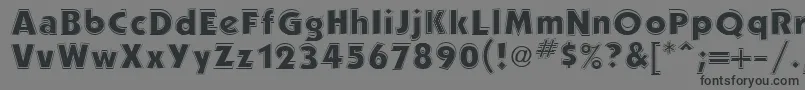 PerformaOutlineSsiOutline-fontti – mustat fontit harmaalla taustalla