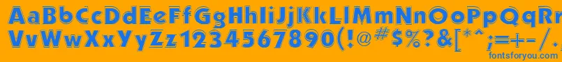 PerformaOutlineSsiOutline Font – Blue Fonts on Orange Background