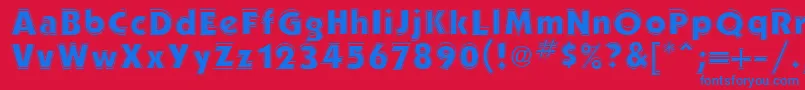 PerformaOutlineSsiOutline Font – Blue Fonts on Red Background