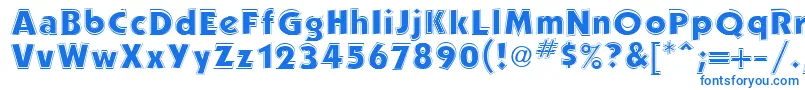 フォントPerformaOutlineSsiOutline – 白い背景に青い文字