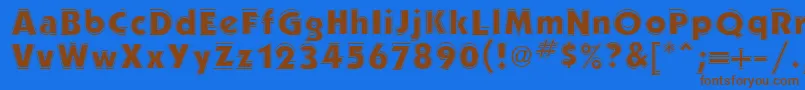 Шрифт PerformaOutlineSsiOutline – коричневые шрифты на синем фоне
