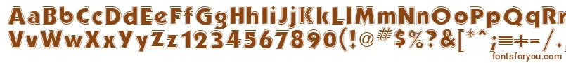 PerformaOutlineSsiOutline-fontti – ruskeat fontit valkoisella taustalla