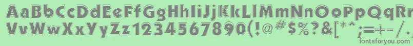 PerformaOutlineSsiOutline-Schriftart – Graue Schriften auf grünem Hintergrund