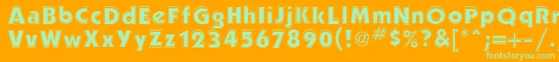 PerformaOutlineSsiOutline Font – Green Fonts on Orange Background